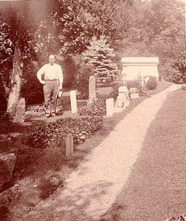 Dr. Samuel King Johnson in an early photo of the Hartsdale Canine Cemetery, where Major was reportedly buried. Photo courtesy of Hartsdale Pet Cemetery.